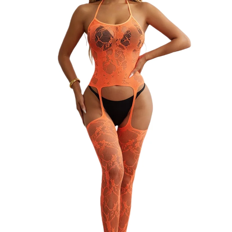 

Plus Size Sexy Lace Bodysuit with Open Gusset Sheer Mesh Panels Tight Fitting Alluring Lingerie for Women Special Events