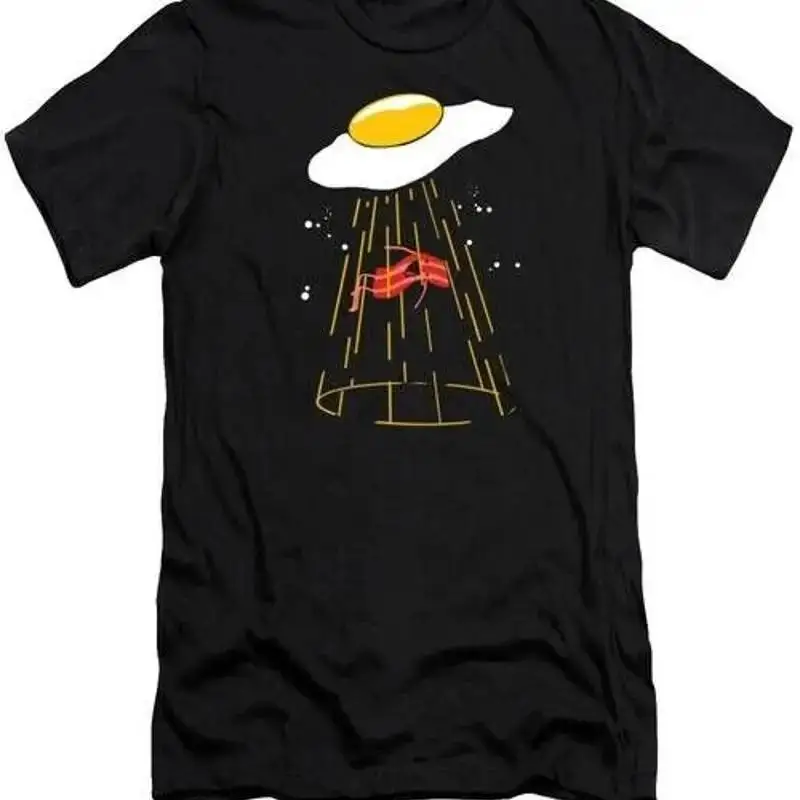 Bacon Eggs Funny Alien Abduction Egg Crispy Breakfast 1 T Shirt S 2XL