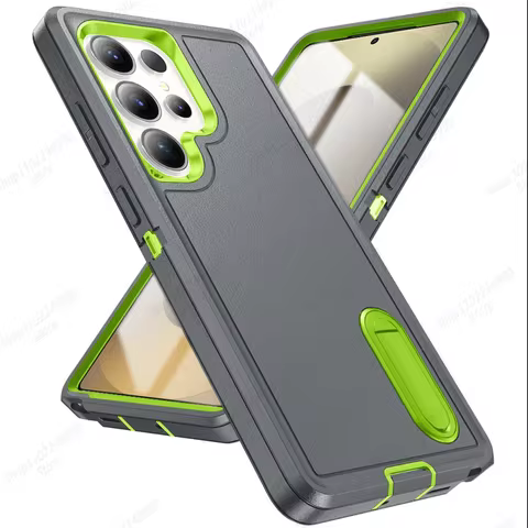 Hybrid 3IN1 Military Anti-Shock Strong Case For Samsung S25 Ultra S24 S23 FE S22 Plus A46 A36 A26 A16 PC Hard Holder Phone Cover