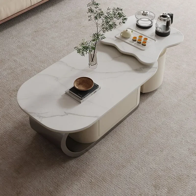 Rock Slab Kung Fu Tea Table Modern Light Luxury Living Room Furniture Small Apartment Household Tea Making Integration 2026
