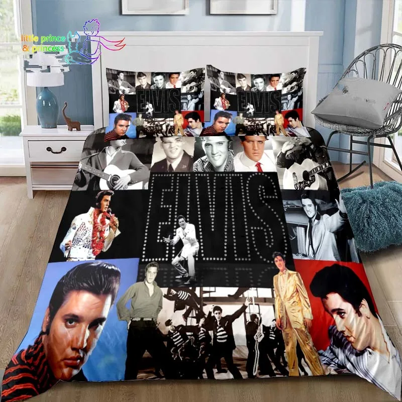 Imagem -02 - E-elvis Presley Conjunto de Cama para Adultos e Crianças Coleção de Cartazes Solteiro Twin Completo Queen Cama King Size Bedroom Gift