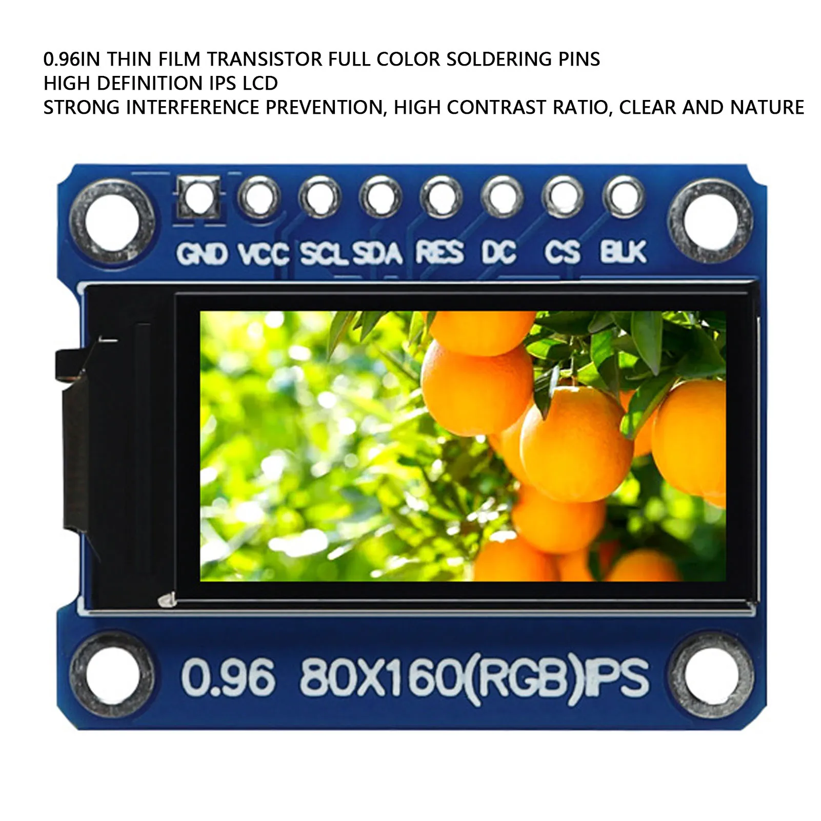 LCD Display Module Support for ST7735 Driver 0.96in Thin Film Transistor 80x160 Resolution Onboard IPS Full Color Liquid Crystal
