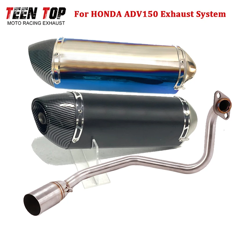 51mm Exhaust Muffler For Honda ADV150 Full Exhaust System Motorcycle Exhaust Pipe 370mm Racing Muffler Escape Moto Front Pipe