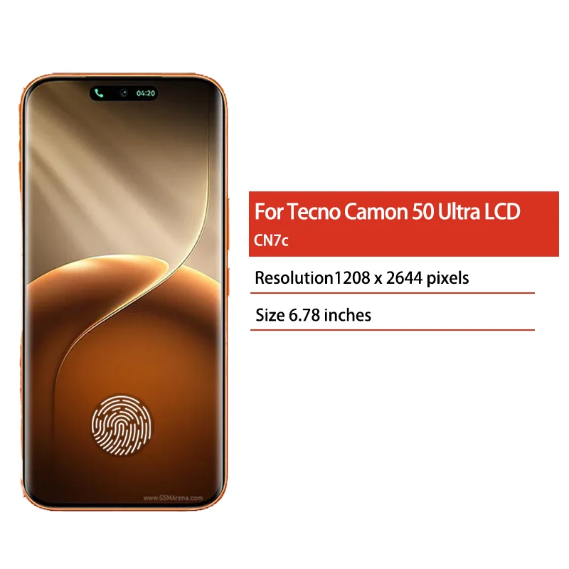 6.78“AMOLED For Tecno Camon 50 Ultra Lcd Display Touch Screen Digitizer CN7c Display With Fingerprint