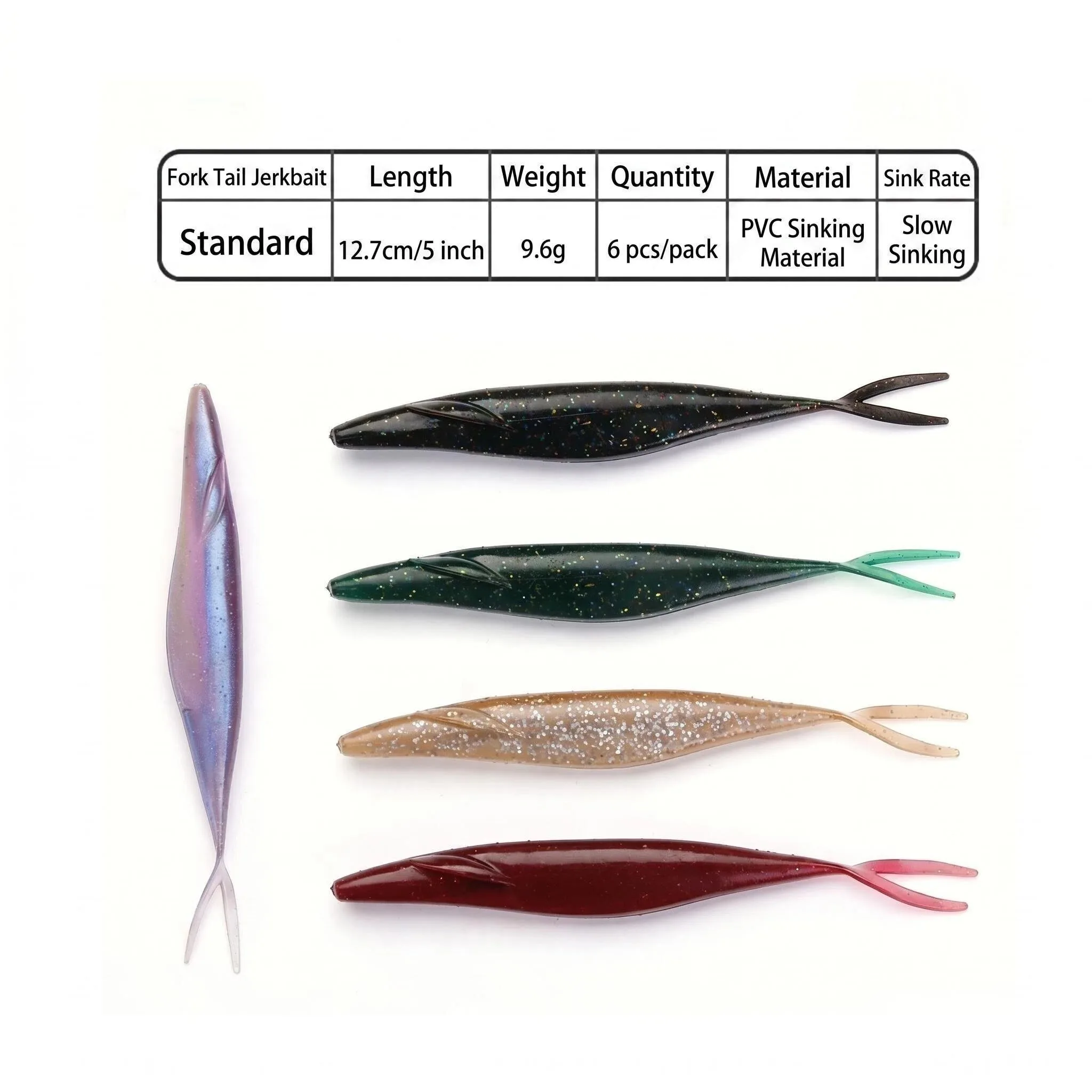 Señuelos Blandos Cola Bifurcada para Pesca de Lucio, Perca y Lubina - imagen 5