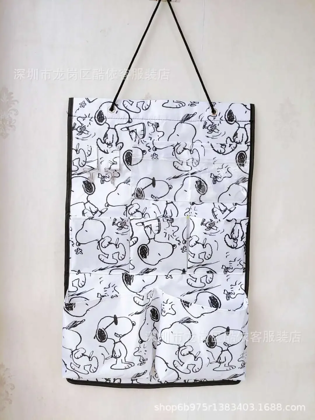 

Snoopy multi grid hanging bag storage bag bedroom sundries storage wall hanging bag wall hanging bag