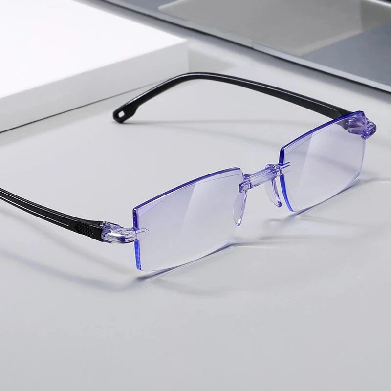 2024 Frameless Diamond Cut Anti Blue Light Universal Presbyopia Glasses For Men And Women Reading Glasses