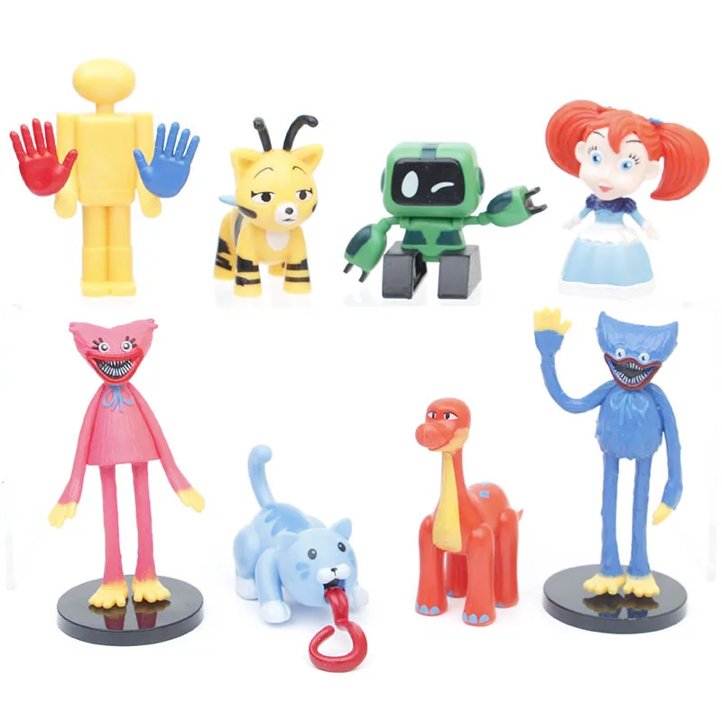 Poppy Playtime PVC Action Figure Toy, Cool Cute Cartoon Collect, Animal Present, Acompanhar boneca para criança, Fans Holiday Gifts, 8pcs por conjunto