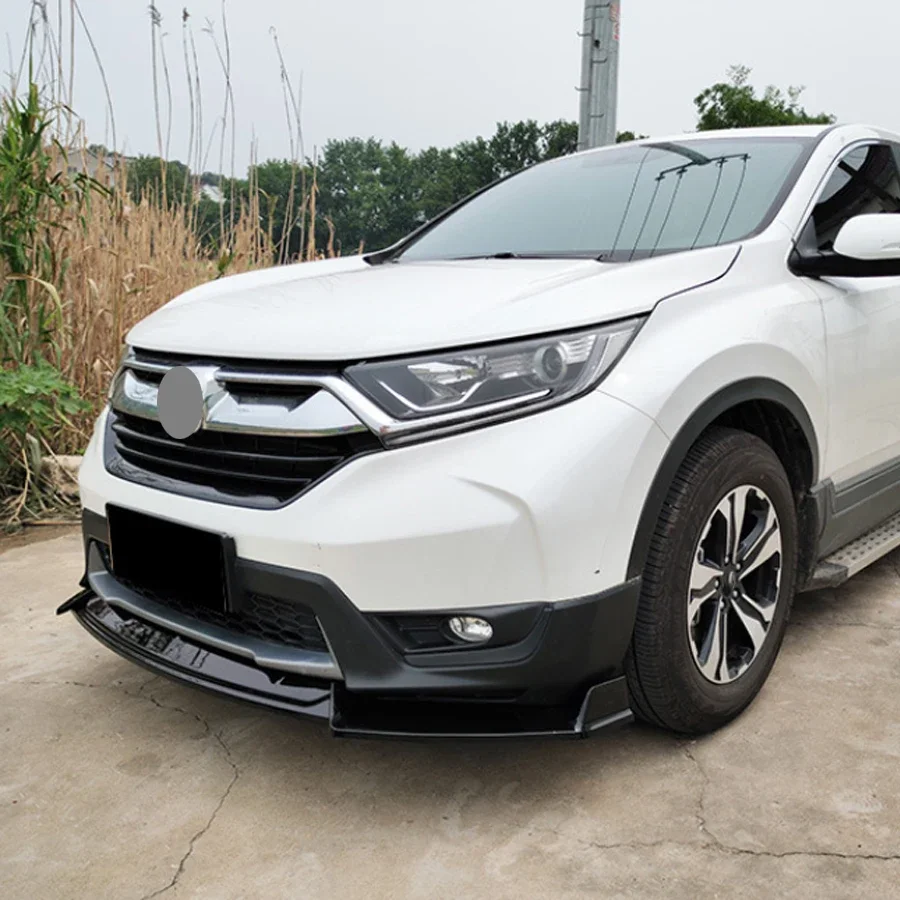 

New! Front Bumper Lip Spoiler Splitter For Honda CRV 2017 2018 2019 2020 ABS Glossy Black Body kits