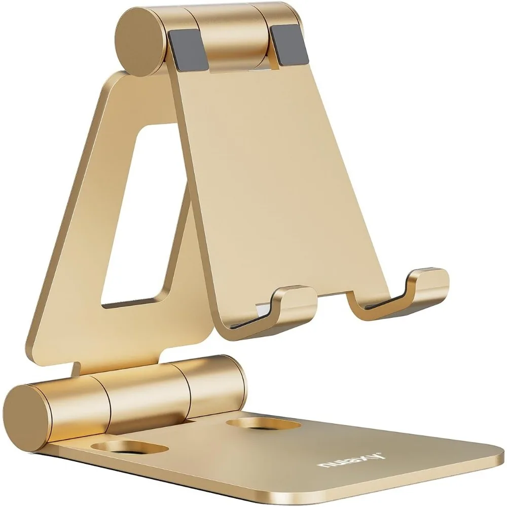 

Nulaxy Dual Folding Cell Phone Stand, Fully Adjustable Foldable Desktop Phone Holder Cradle Dock Compatible with Phone 16 15 14