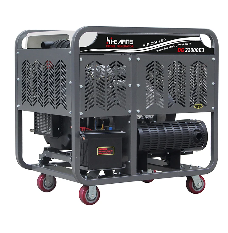 16kw 18kw Open Type Air Cooled Diesel Generator Two Cylinder HR2V98F Grey Color