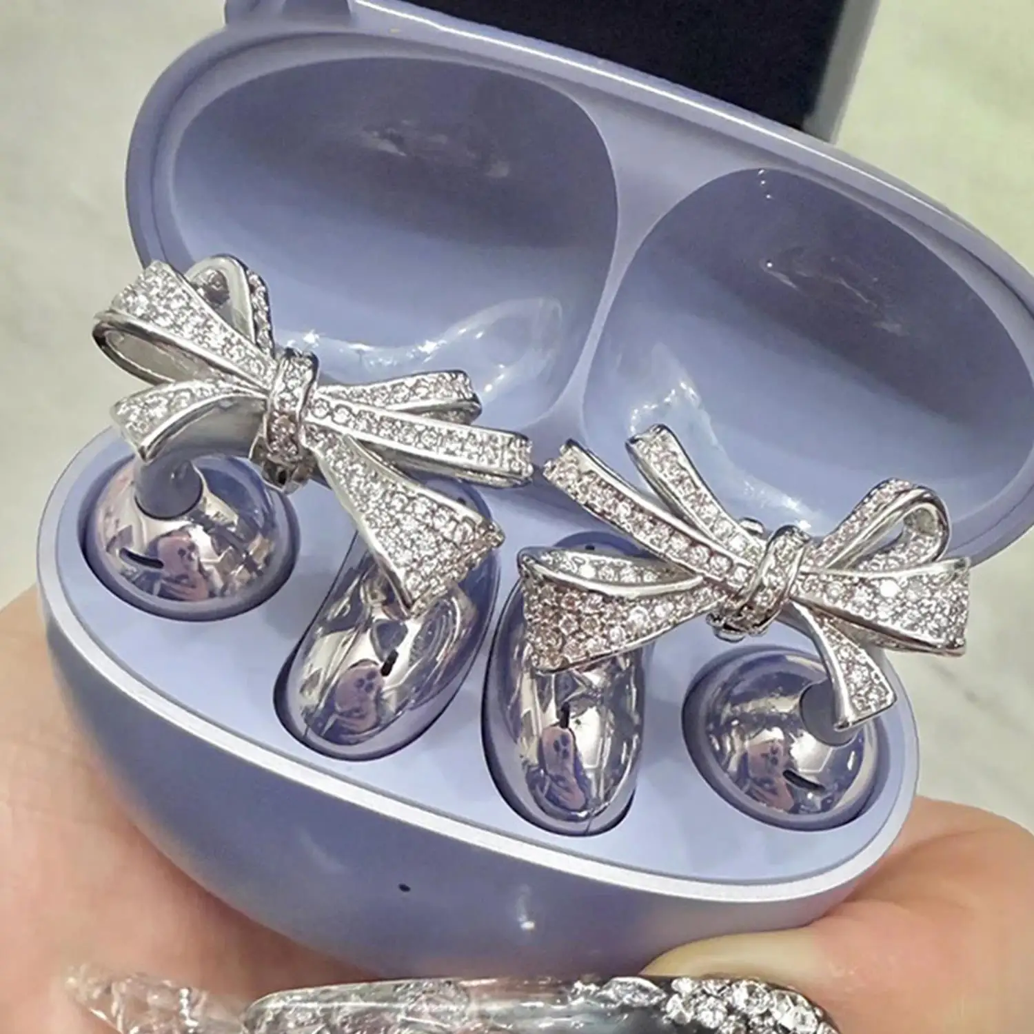 

1Pc Rhinestone Decor For Clip On Earbuds Open Ear Decorative Zirconia Earphone Accessories Removeable DIY Earphone Decoration