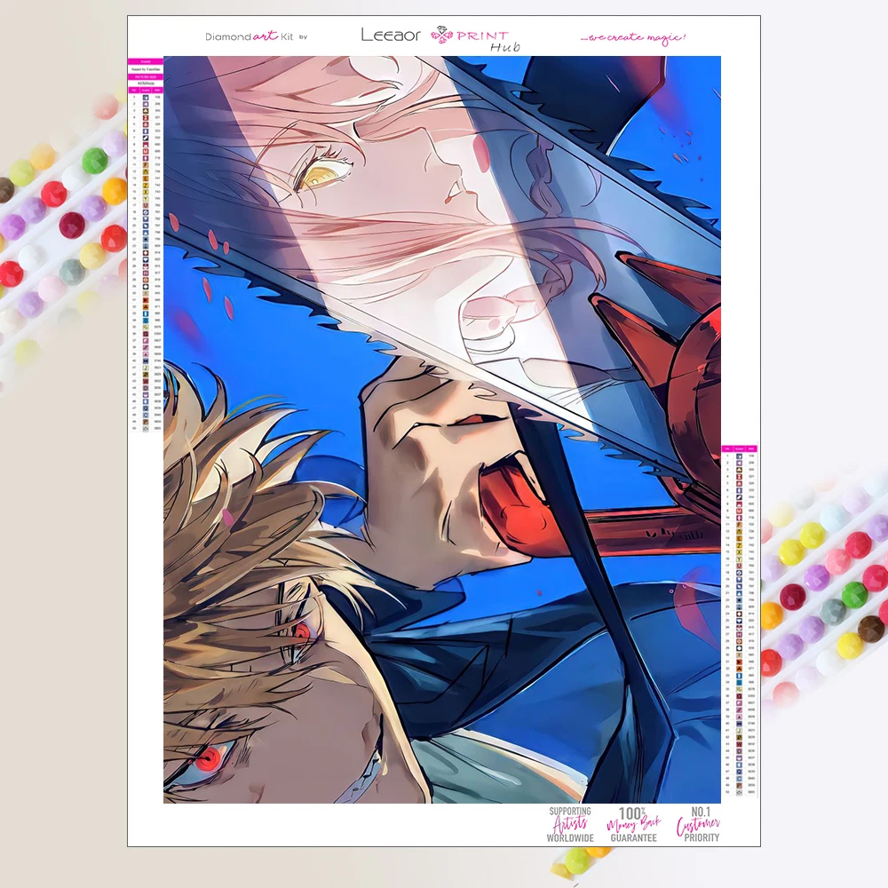 Anime Diamond Painting Chainsaw Man Full Diamond Mosaic Picture Embroidery Cross Stitch Kits Home Decor Art Handicraft 5D DIY