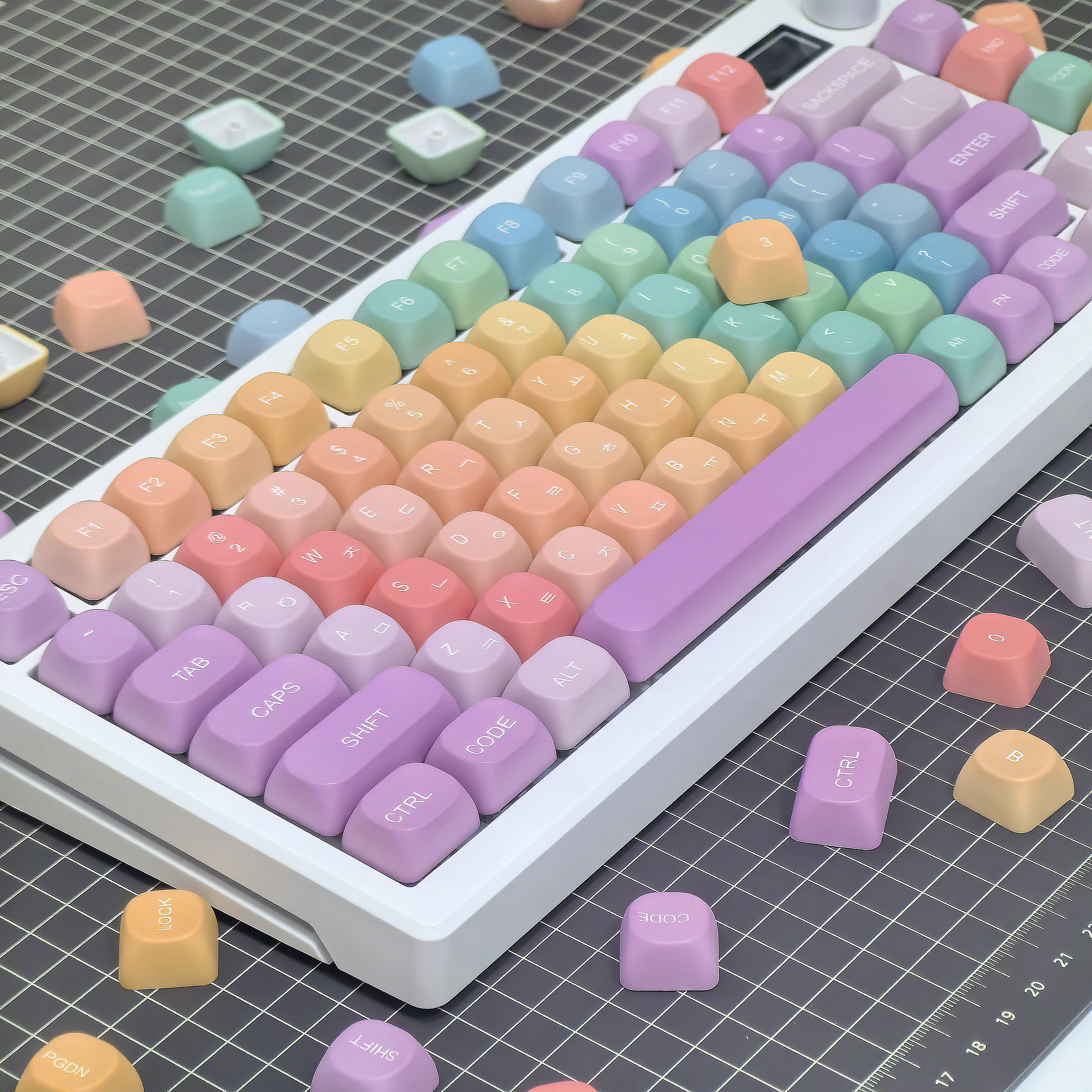 Arco Iris MOA coreano Keycap 126Key lindo caramelo colorido personalizado PBT Keycaps sublimación de tinte ruso Keycap para teclados mecánicos