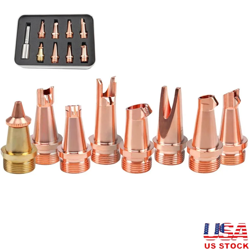 Copper Laser Welding Nozzle Set 8 Types Precision Tip Kit Durable Heat Dissipation Various Applications Automotive Electronics