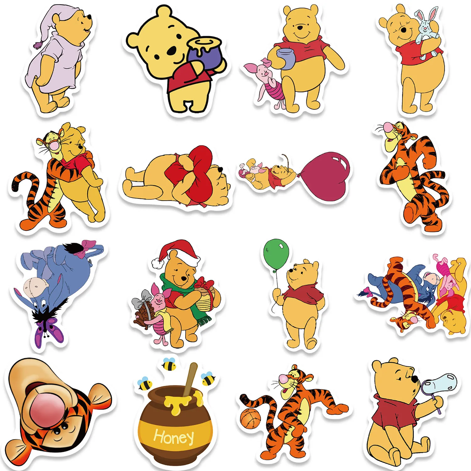 50PCS Cartoon Cute Pooh Bear Funny Graffiti Stickers Waterproof Decals Toys Creative DIY Water Cup Pencil Box Scrapbook Luggage