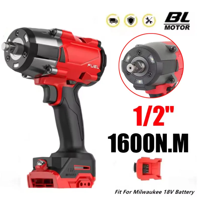 1600N.M Brushless Impact Wrench 5 Gears Cordless Electric Driver 1/2