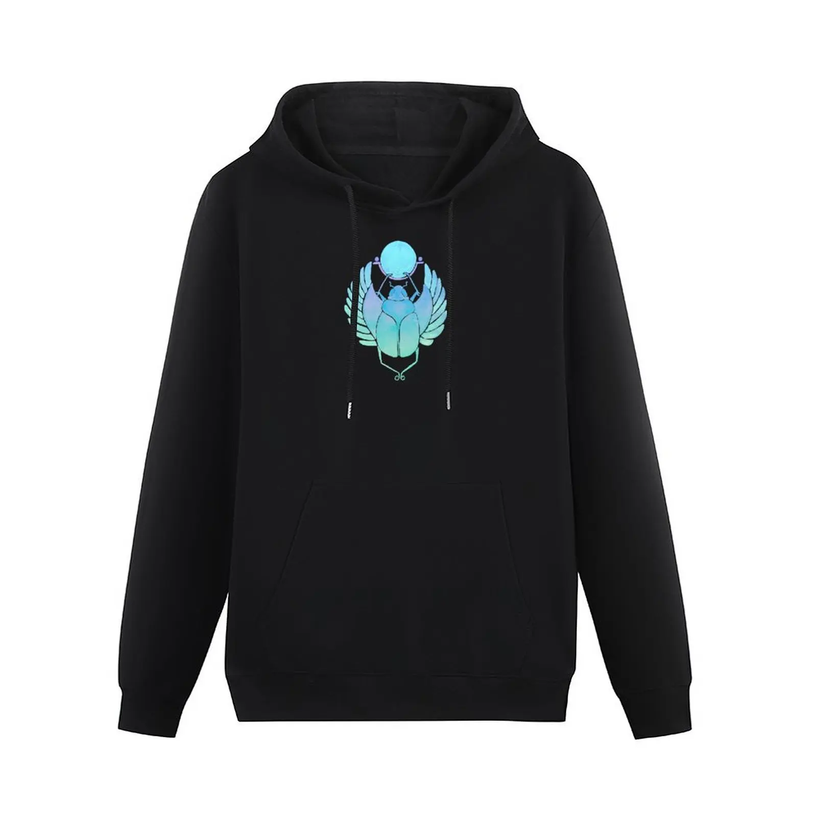 Egyptian Scarab – Turquoise Ombré Pullover Hoodie men clothing men's sweat-shirt set men's clothes tracksuits