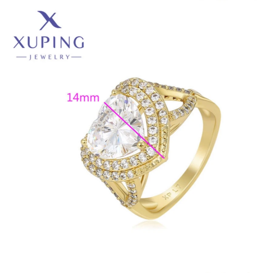 Xuping Jewelry New Arrival Light Gold Color Circle Shape Ring for Women Girls Wedding Commemoration Day Gift X001006743