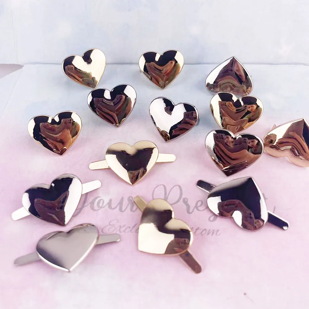 10pcs Bag Heart Decorate Buckles 20x17mm Handbag Deco Feet Button Sweater/Shoe DIY Love Heart Hardware Accessories
