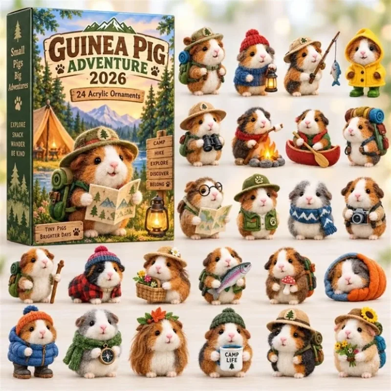 24 dagen vol kleine avonturen 2026 Cavia Cadeaubox Schattig, draagbaar, leuke collectie, verrassingscadeau voor de feestdagen