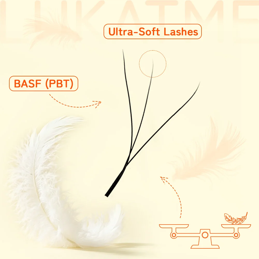 LUKATME W 3D Eyelash Extension Automatic Flowering Premade Fans 3D Lash Extensions Natural Soft U-3D Lashes for Beginner