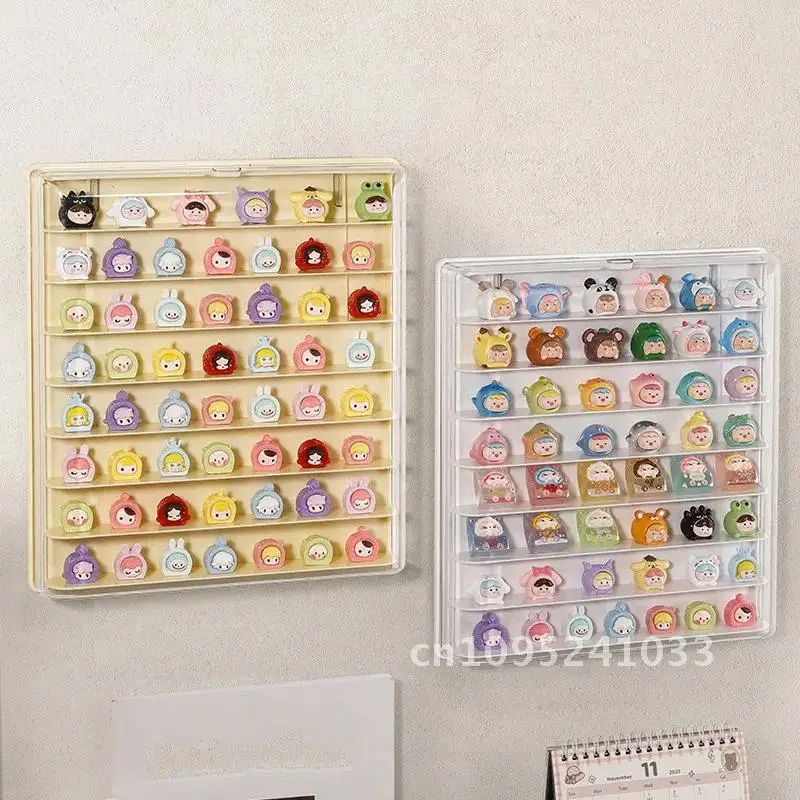 Wall Mount Showcase Clear Acrylic Blind Box Mini Figures Toys Figures Case Box Stand Dust Proof Display Doll Display Storage