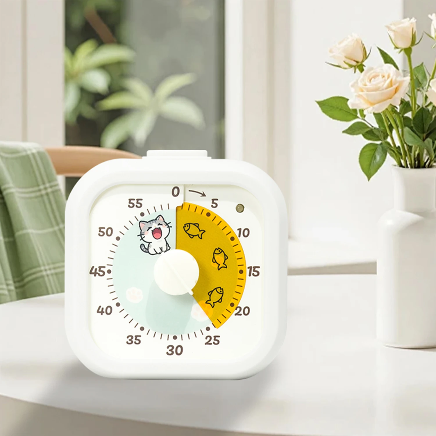 Visual Countdown Timer 1-60 Minutes Dual Modes Light & Alarm Time Management Tool for Kids Study Kitchen Cooking Yoga