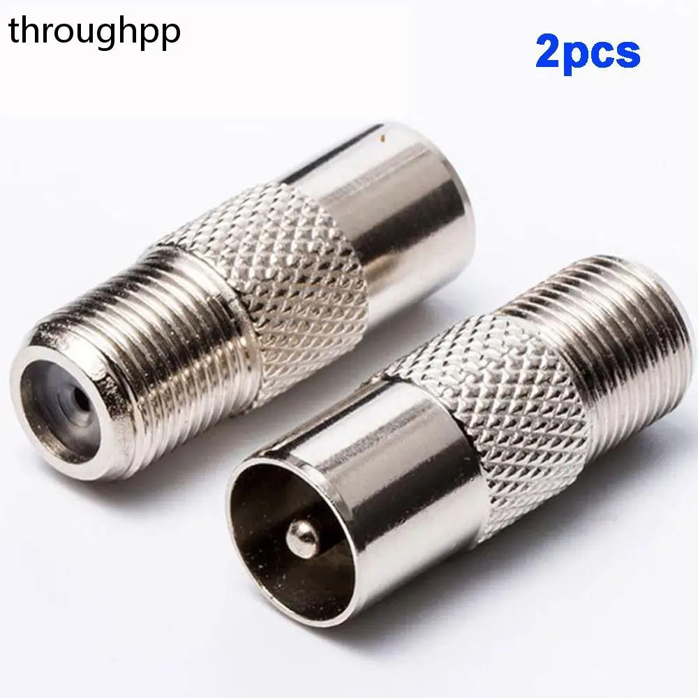 

2Pcs PAL Satellite Adapter RF Coax Screw 9.5mm Converter F To RF male Adaptor Connector