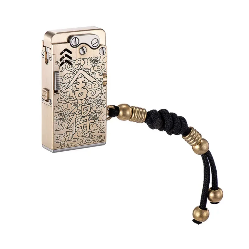 The 6th generation Dragon Tongue Kerosene Lighter Brass Handmade Machinery Old Vintage Windproof High grade Fully Automatic Ejec