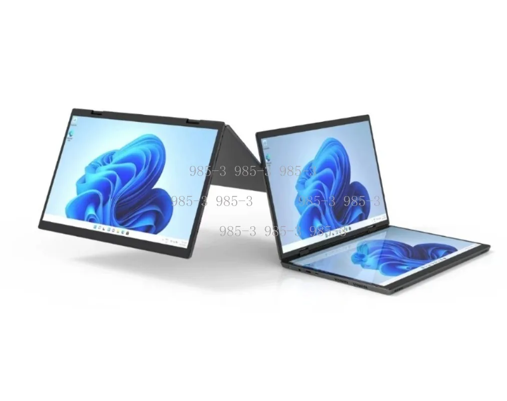 11th generation business laptop with dual 14 inch touch screen, 2 screens dual touch display