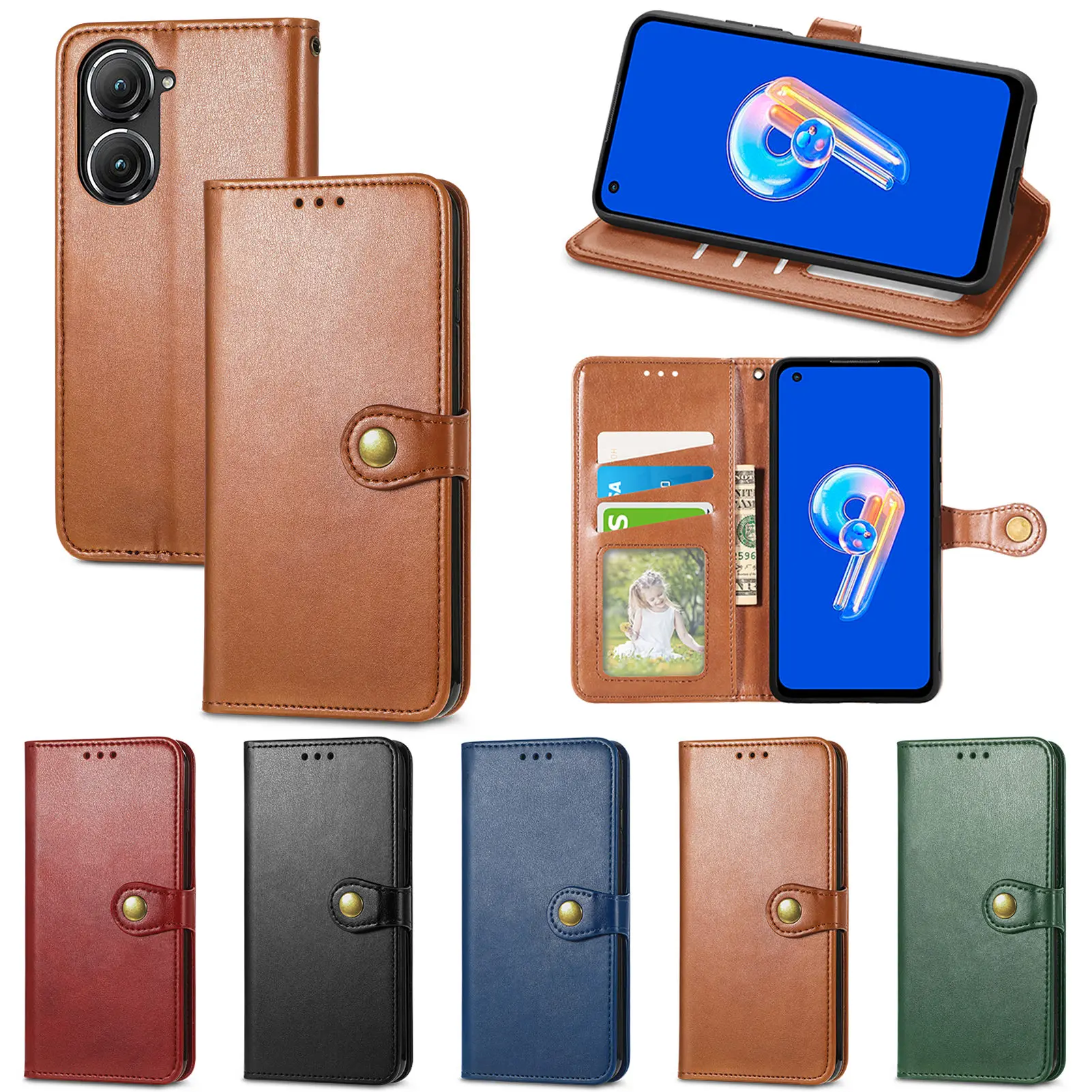 Flip Wallet Case Premium Leather Cover with Card Slots For iPhone 14 13 12 11 Pro Max XS Max XR X 8 7 6 6s Plus Magnetic Bags