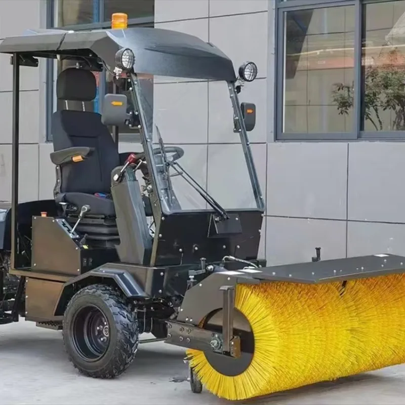 Customized Heavy Duty 25HP High-performance Engine Four-wheel Drive Snow Sweeper, 1400mm Three in One Road Sweeper