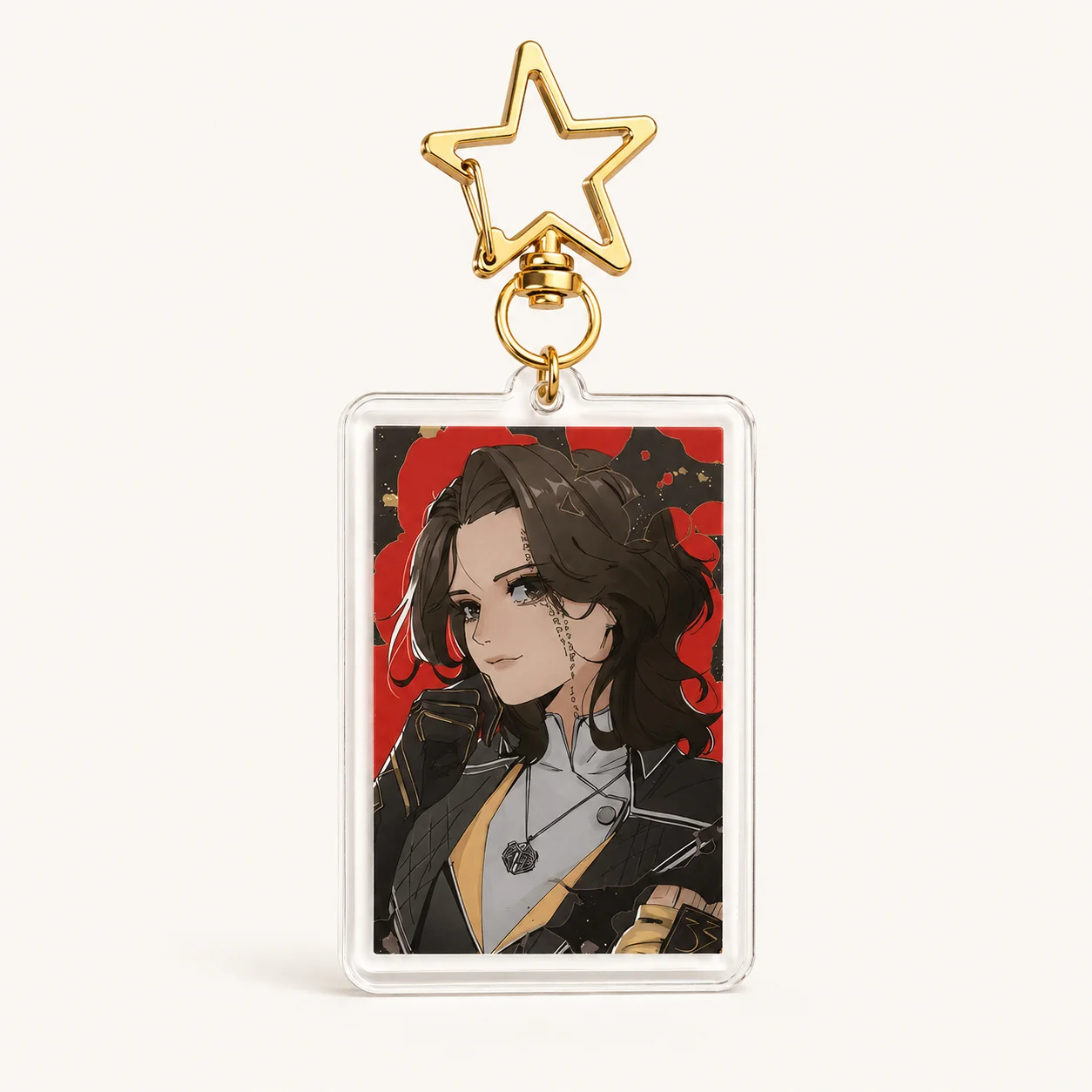 Clair Obscur Expedition 33 Star Hook Rectangle Acrylic Keychain Game Character Bag Pendant Fan Collectible Decor Key Ring