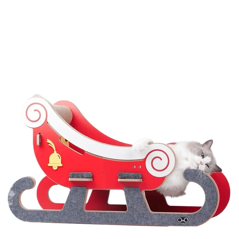 

Christmas snowmobile cat scratching board is integrated and wear-resistant without crumbs
