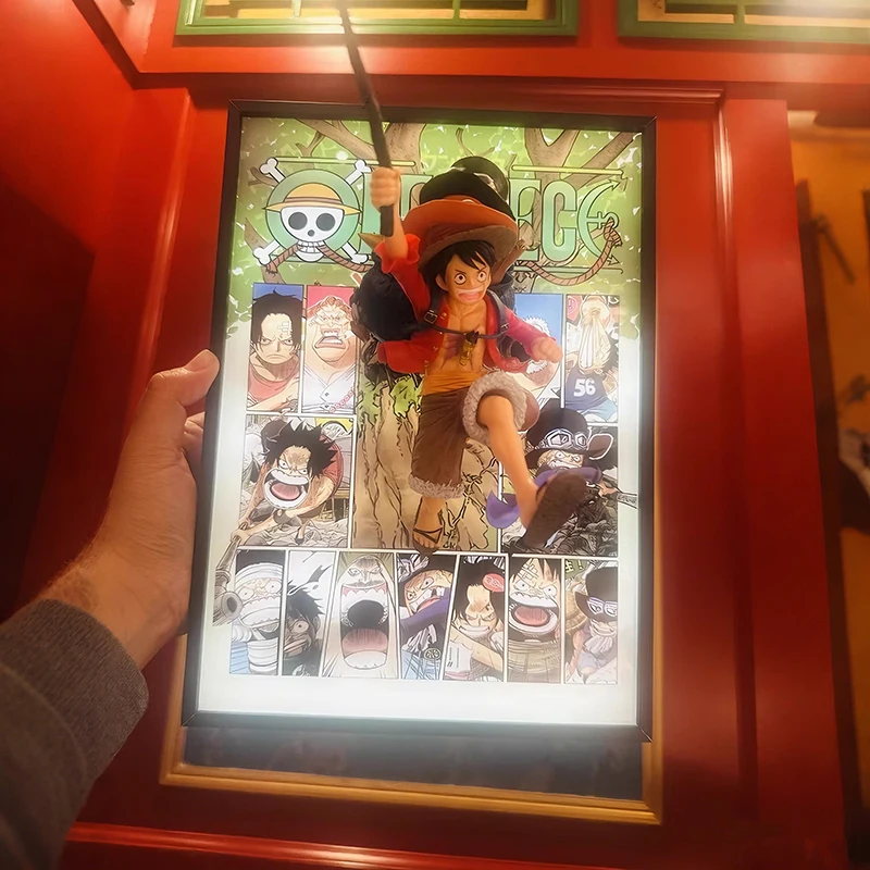 

One Piece Anime Figures 3D Stereo Painting Decor Light Sign Painting Luffy Ace Sabo Poster Action Figures Creative Birthday Gift