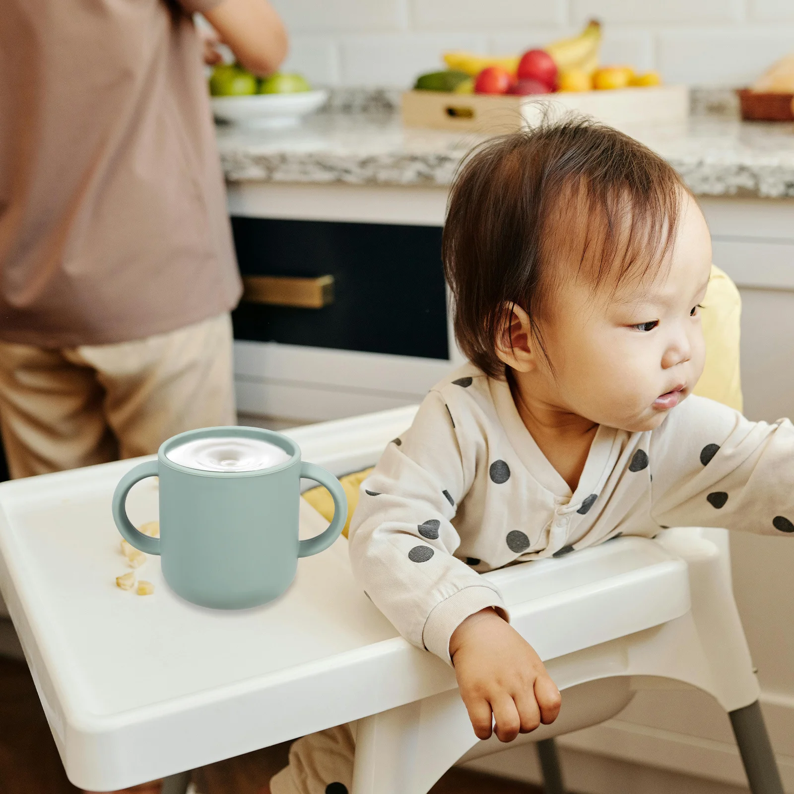 Cangkir Balita Silikon Pegangan Ganda Cangkir Latihan Minum Stabil Mudah Warna Cerah Bentuk Menggemaskan Mug Minum Air