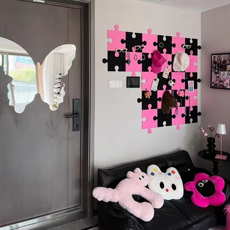 Korean Style Felt Puzzle Wall Sticker Living Room Wall Decor 3D Self-adhesive Sticker Photo Background Wall Home Decoration