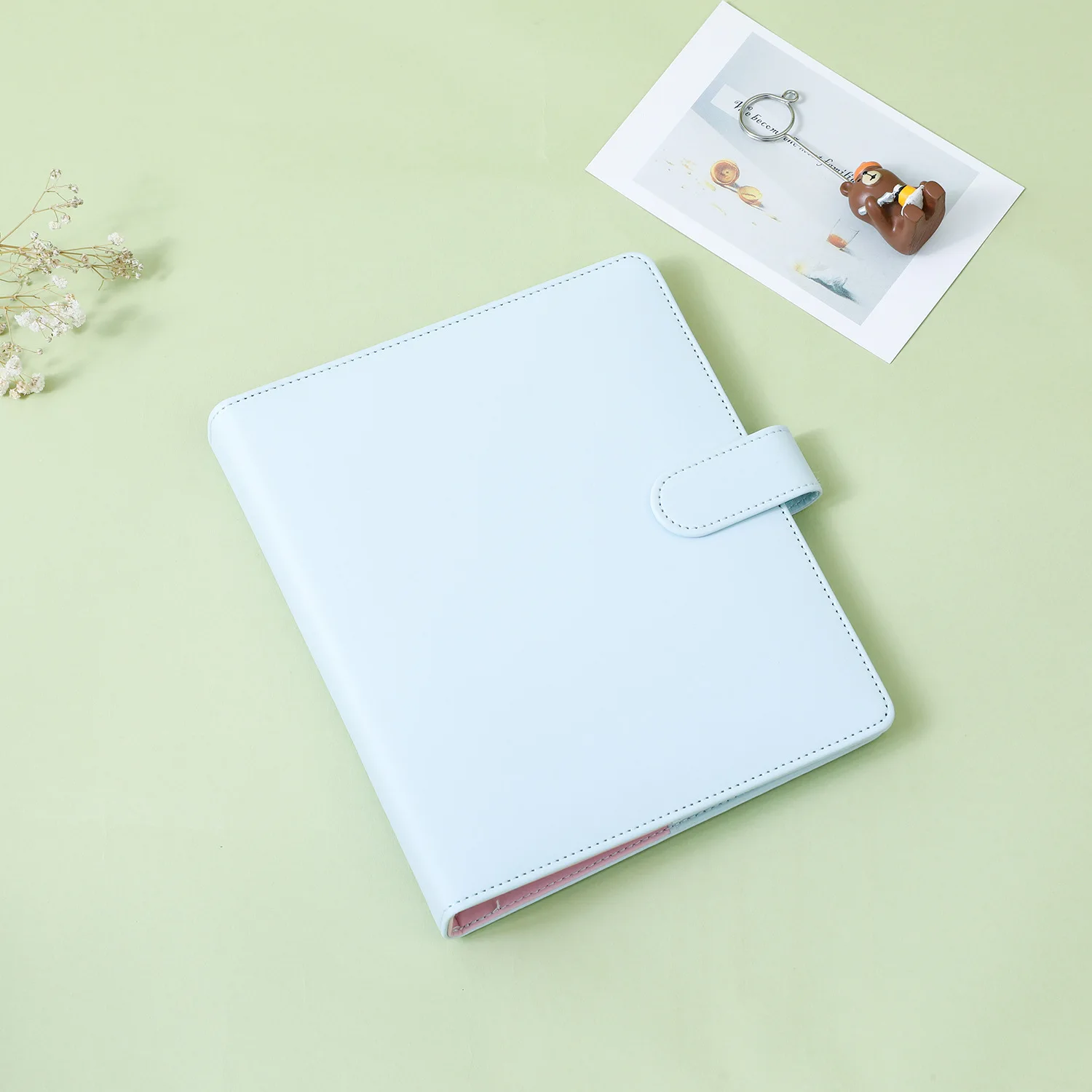 Copertina raccoglitore quadrata in pelle PU Macaron A6 A7, raccoglitore ad anelli ricaricabile a 6 anelli, sigillatura con fibbia magnetica, libro di carte stellari per notebook 2 in 1