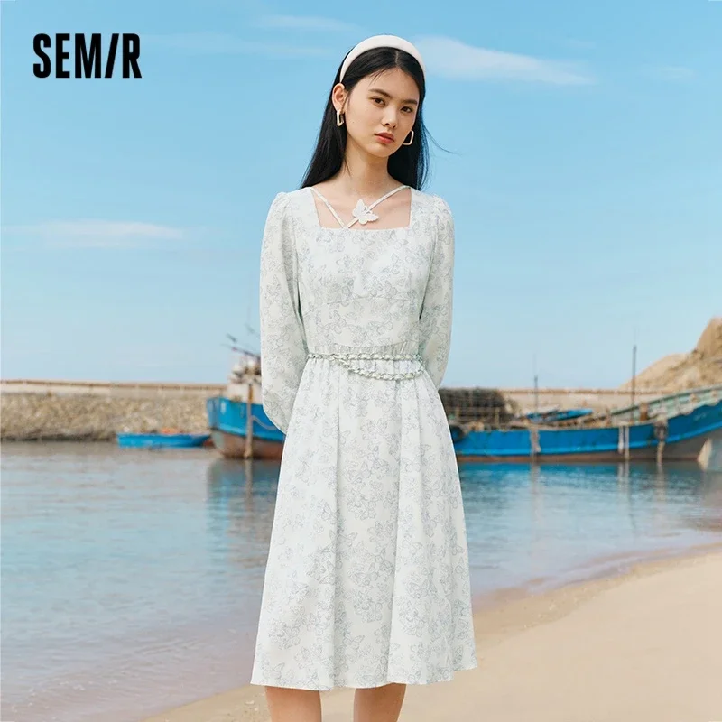 

Semir Dress Women Butterfly Romantic Gentle Texture 2023 Spring New Sweet Cool Small Crowd Long-Sleeved Dresses