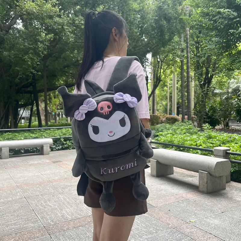 Sanrio Cute Cinnamoroll Cartoon Plush Backpack Kuromi Large Capacity Melody Backpack School Girls Korean Backpack Gift For Girls