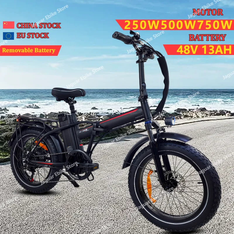 

Folding Electric Bike 750W 48V13AH Removable Battery Off-Road Ebike Adult 20*4.0 Inch Fat Tire City Communing Electric Bicycle