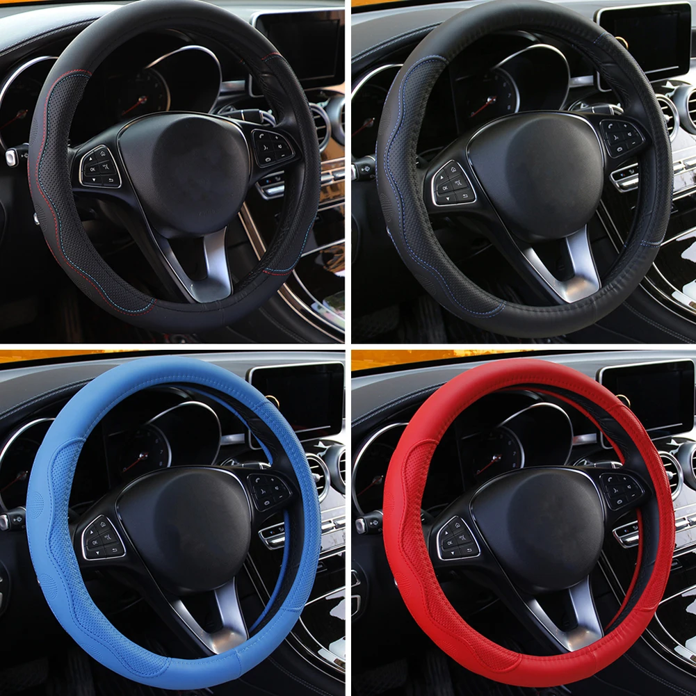 10 Colors Car Steering Wheel Cover Universal Volant Braid on the Steering-wheel Fashion Non-slip Funda Volante Auto Car Styling