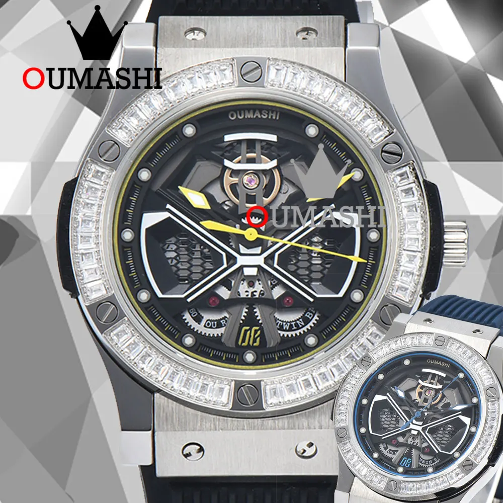 

OUMASHI Men's Sport Watch 44.5mm 10bar Waterproof 8215 Automatic Mechanical Movement Luminous Fashion316L Stainless Steel Watch