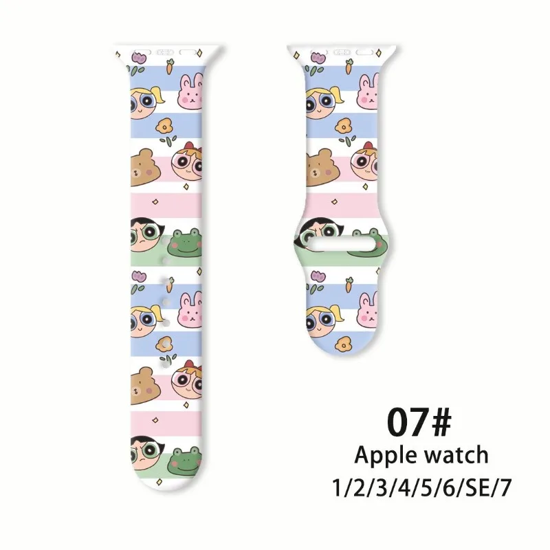 The Powerpuff Girls Strap for Apple Watch Band 44mm 40mm 45mm 41mm 38mm 42mm Silicone Solo Loop Bracelet IWatch 8 Ultra 7 6 5