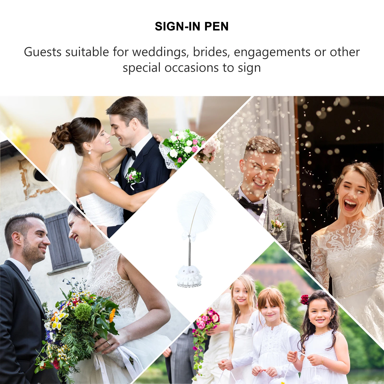 

1 Set Wedding Signing Pen Rotating Base Vintage Ballpoint Pen Party Brides Engagement Decorative Stationery Supplies