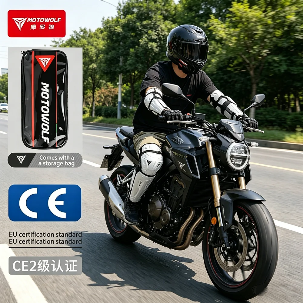 オートバイライディングプロテクションクイックリリースバックルロングニーパッドアウトドアオフロードプロテクションレーシングニーパッドエルボーパッド