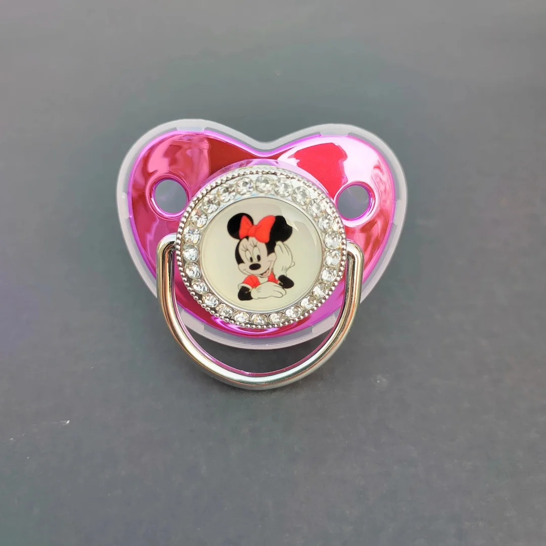 Super cute Minnie Mouse baby pacifier Clip & Lid baby accessories Kawaii the same printed crawl suit baby crawl pants practical