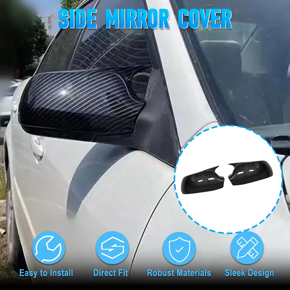 2 uds cubierta de espejo lateral de coche tapas de visión trasera pegatina embellecedora para Mazda 3 Mazda 6 2003 2004 2005 2006 2007 2008 ABS fibra de carbono