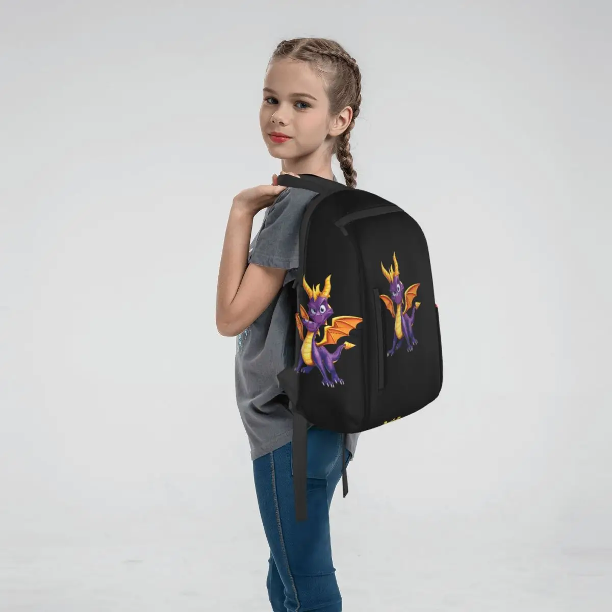 Ice Spyro _pixian_ai Backpack Large Capacity Boys Girls BookBag School Bag Shoulder Bags for Men Women